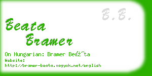 beata bramer business card